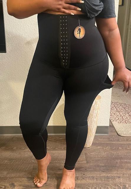Black Leggings High Waist 3 Hooks