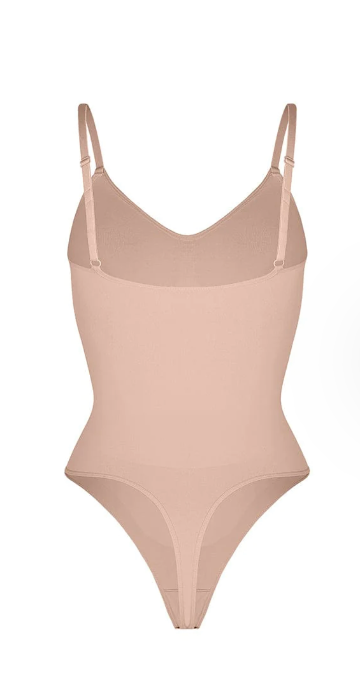 Seamless Covered Bust Jumpsuit Thong Bodysuit